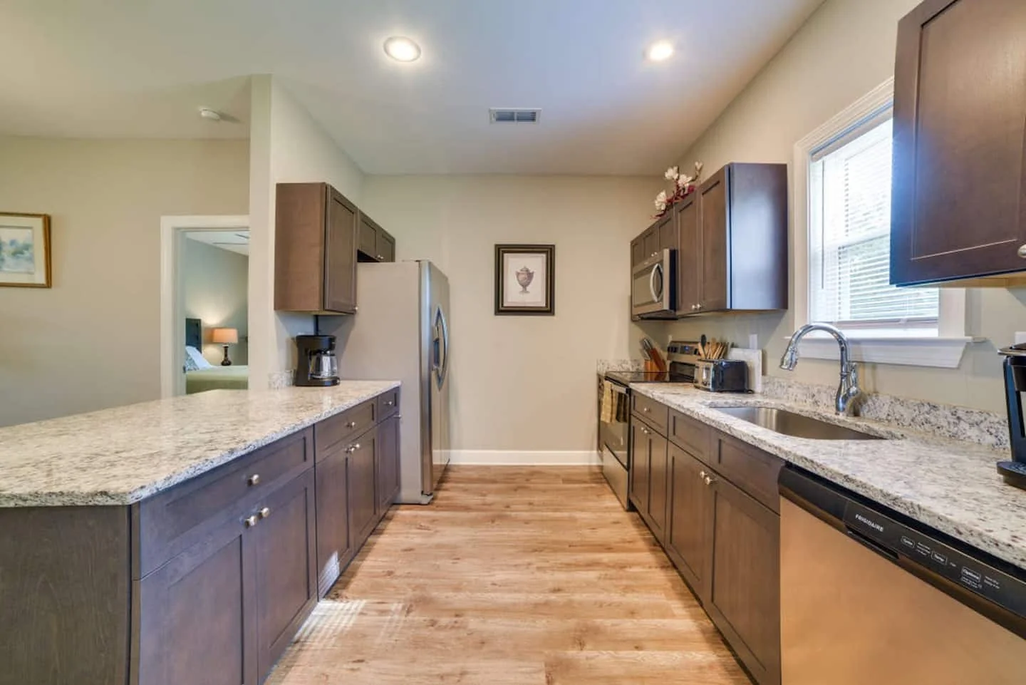 Full kitchen with an island at Cassidy Getaway