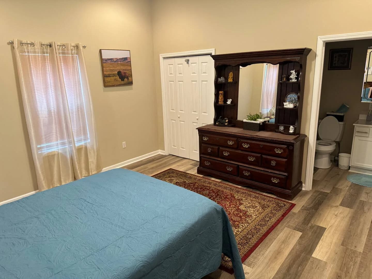 Bedroom — alternate view at Troopers Lane Getaway in Waycross, Georgia.